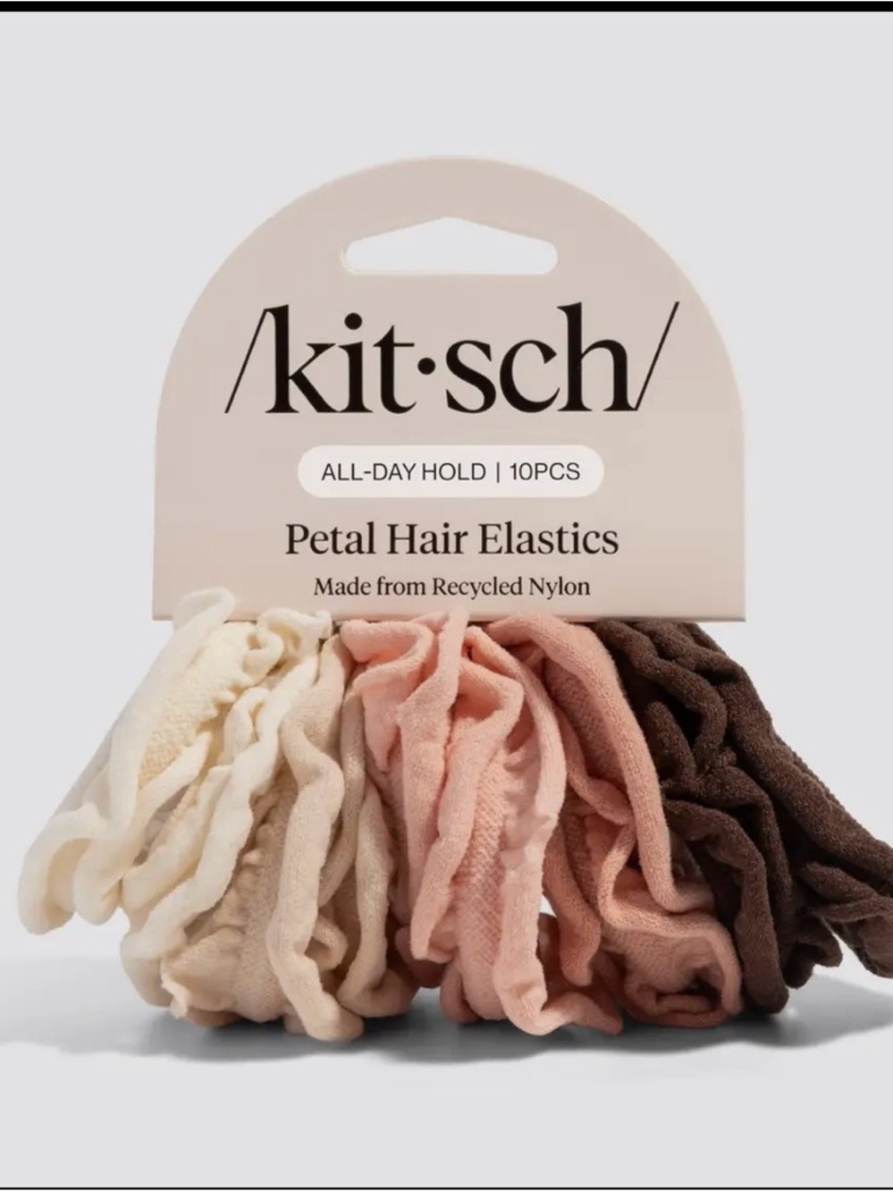 Kitsch Petal Hair Elastics - Cream, Blush, Taupe & Brown Mix